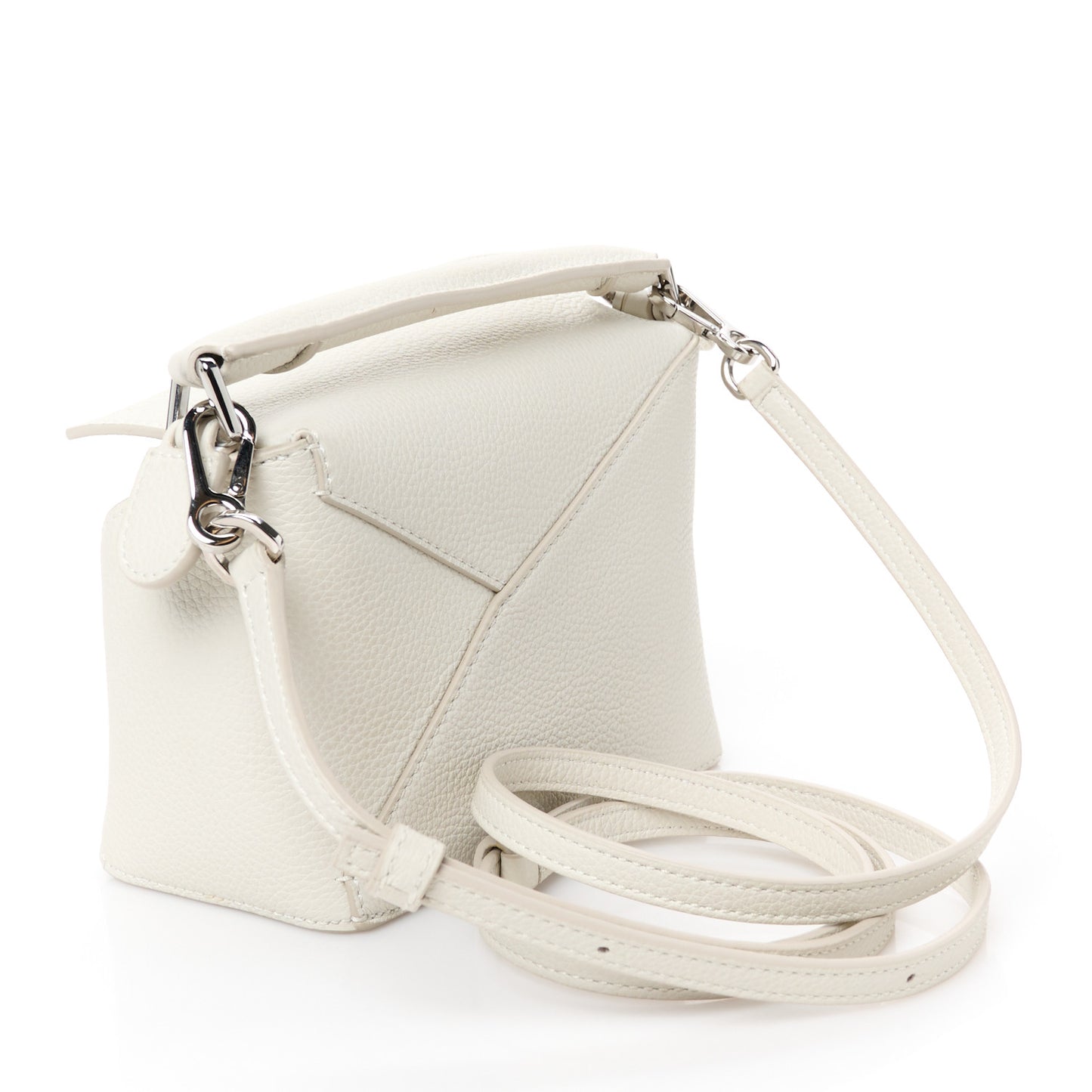 Calfskin Mini Puzzle Edge Bag Soft White
