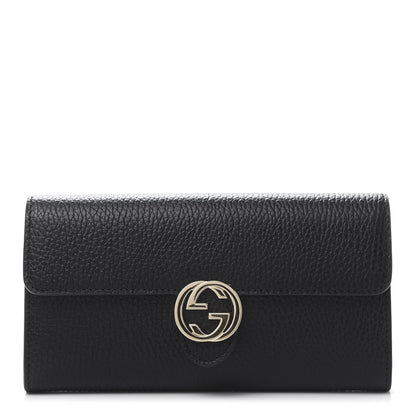 Gucci Pebbled Calfskin Icon Continental Wallet Black 1 of 10