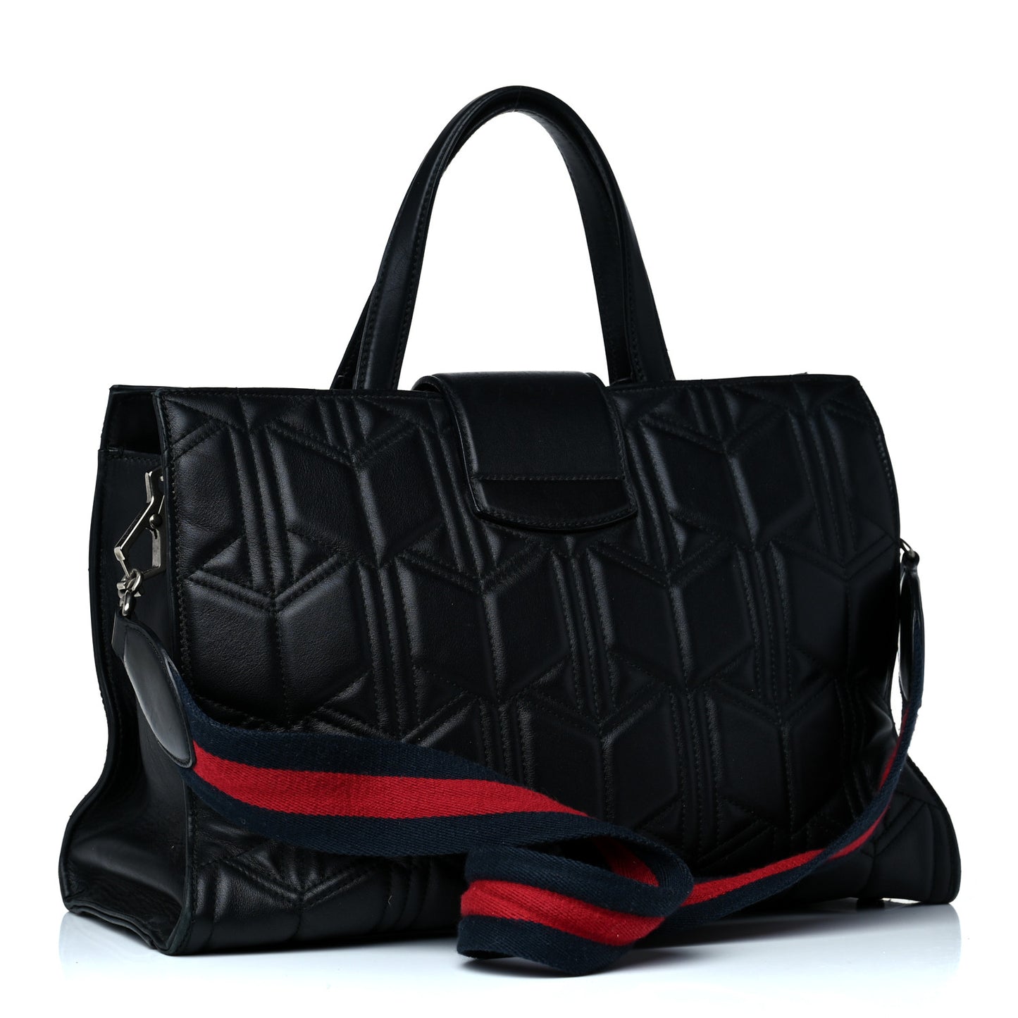Calfskin Web Quilted Large Dionysus Tote Bag Black