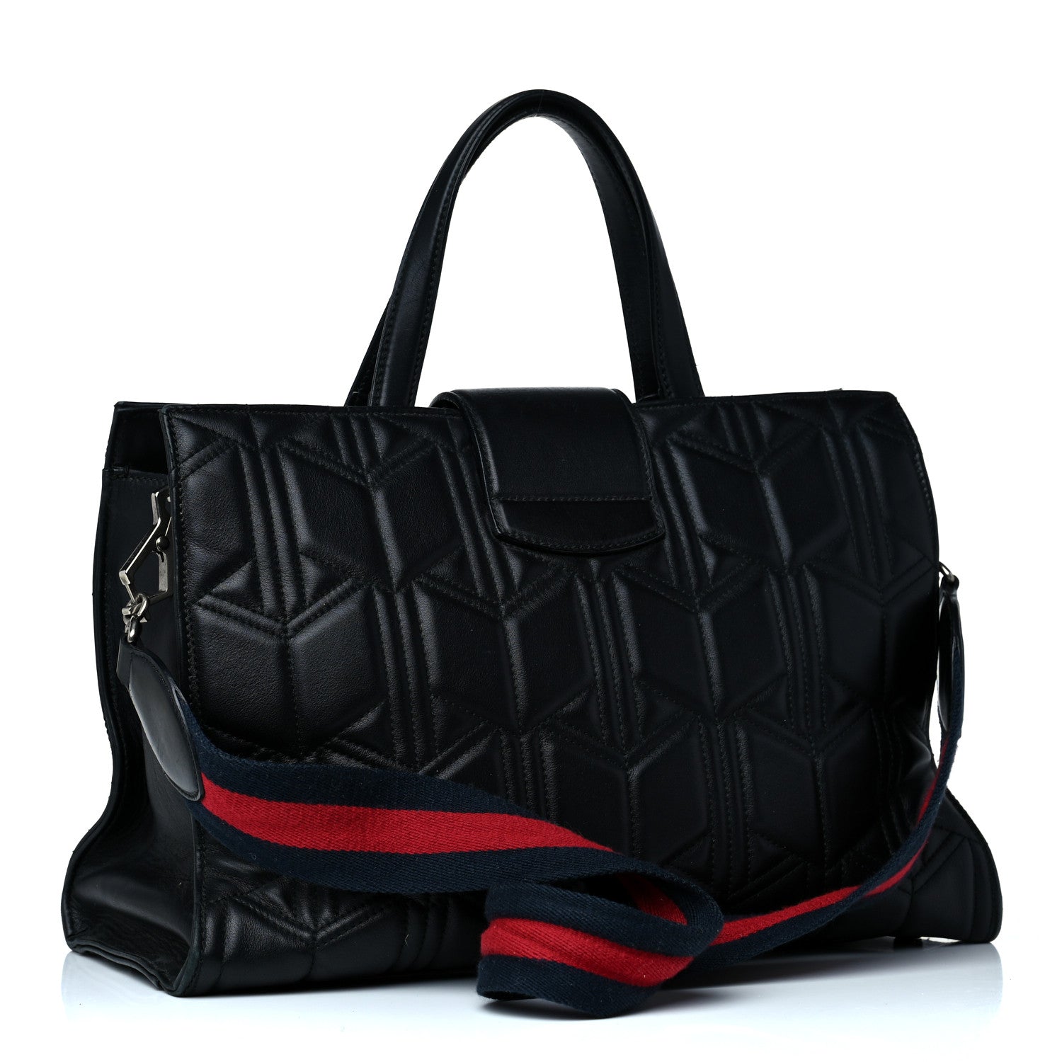 Gucci Calfskin Web Quilted Large Dionysus Tote Bag Black 3 of 31