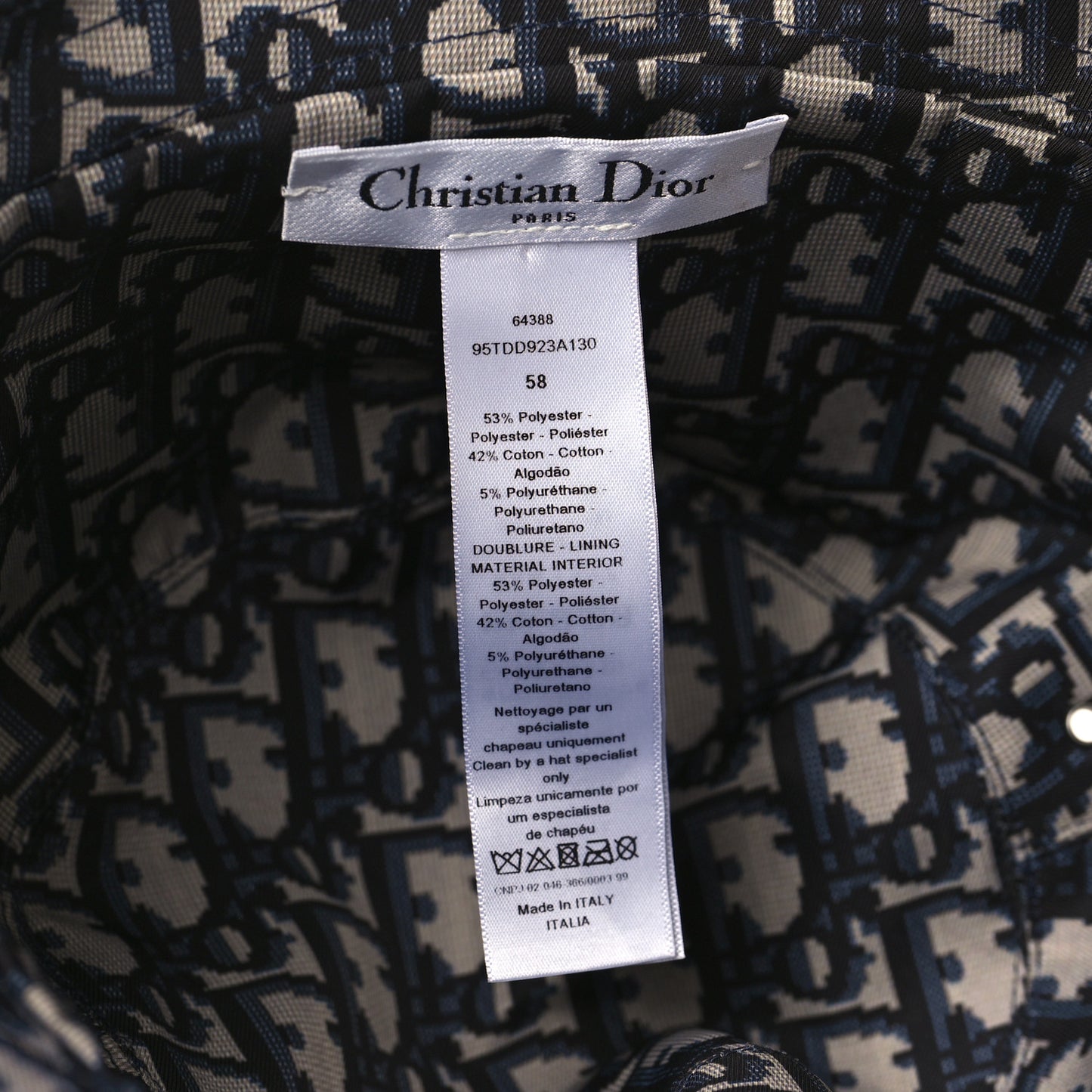 Polyester Cotton Oblique Teddy-D Brim Bucket Hat 58 Navy