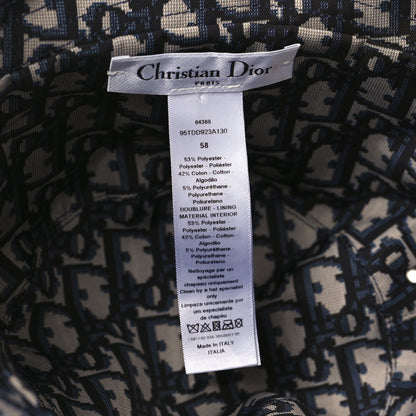 Christian Dior Polyester Cotton Oblique Teddy-D Brim Bucket Hat 58 Navy 12 of 12