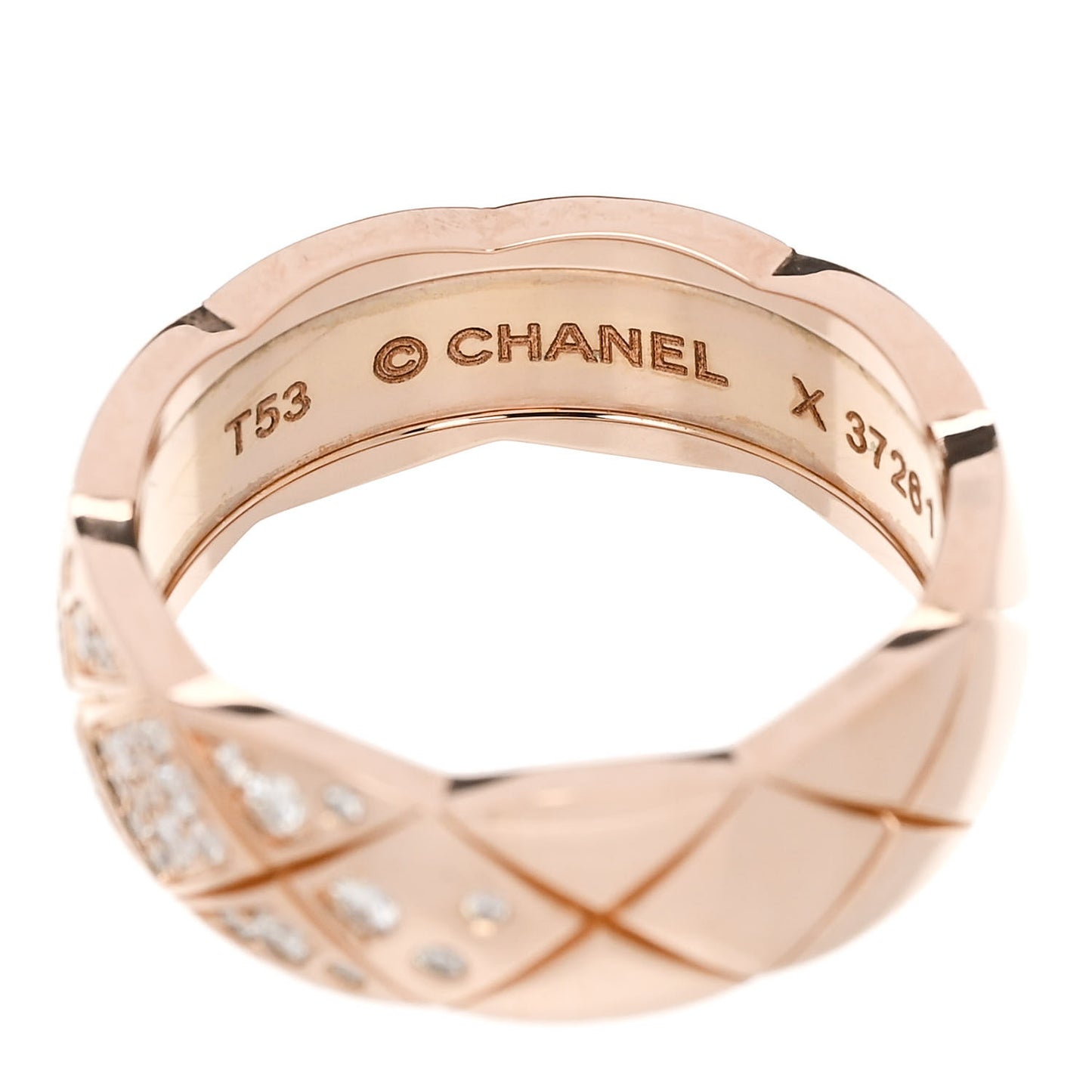18K Beige Gold Diamond Small Coco Crush Ring 53 6.5