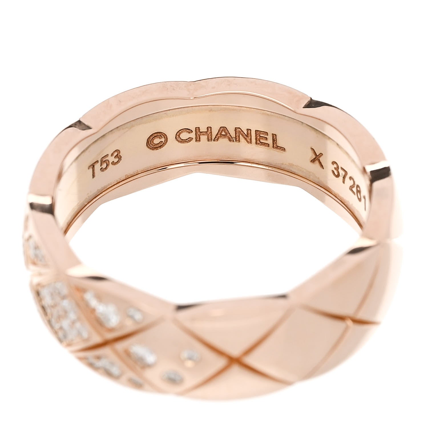 Chanel 18K Beige Gold Diamond Small Coco Crush Ring 53 6.5 4 of 5