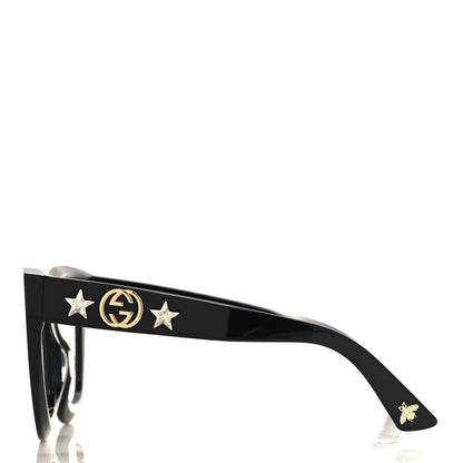 Gucci Round Frame Star Sunglasses GG0208S Black 3 of 7