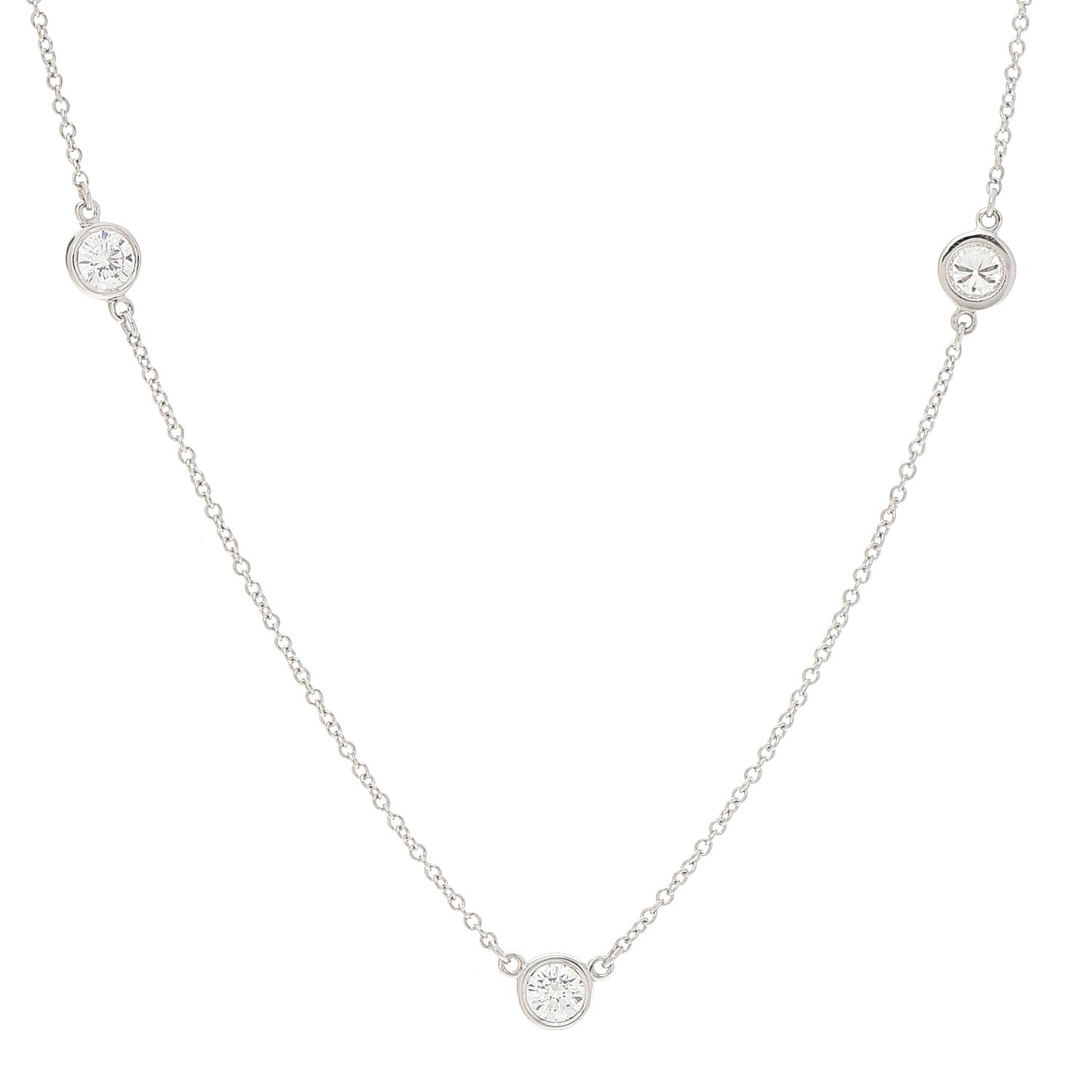 Platinum Diamond 3 Station Diamonds by the Yard Necklace