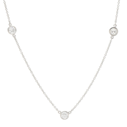 Tiffany Platinum Diamond 3 Station Diamonds by the Yard Necklace 4 of 6