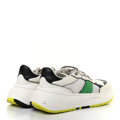Bottega Veneta Calfskin Technical Mesh Speedster Sneakers 38 White Black Green 4 of 7