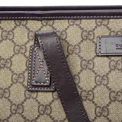 Gucci GG Supreme Monogram Medium Zippered Shopping Tote Dark Brown 16 of 21