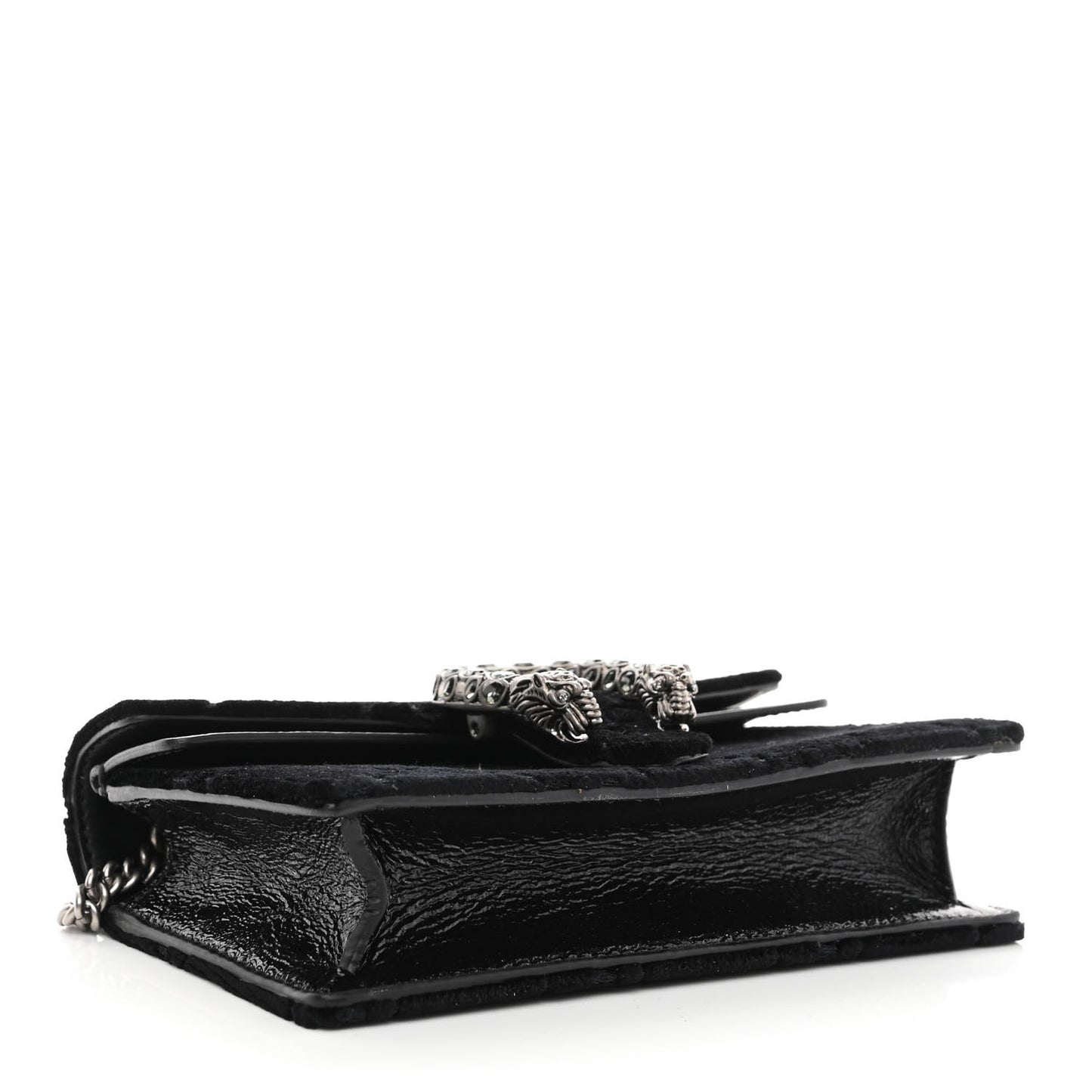 Velvet GG Monogram Super Mini Dionysus Shoulder Bag Black
