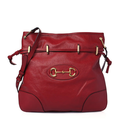 Gucci Sakai Be Green Calfskin Horsebit 1955 Cinch Top Messenger Bag New Cherry Red 1 of 11
