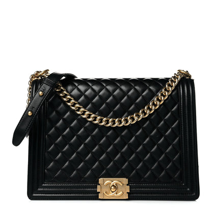 Chanel Lambskin Quilted Large Boy Flap Black 1 of 19