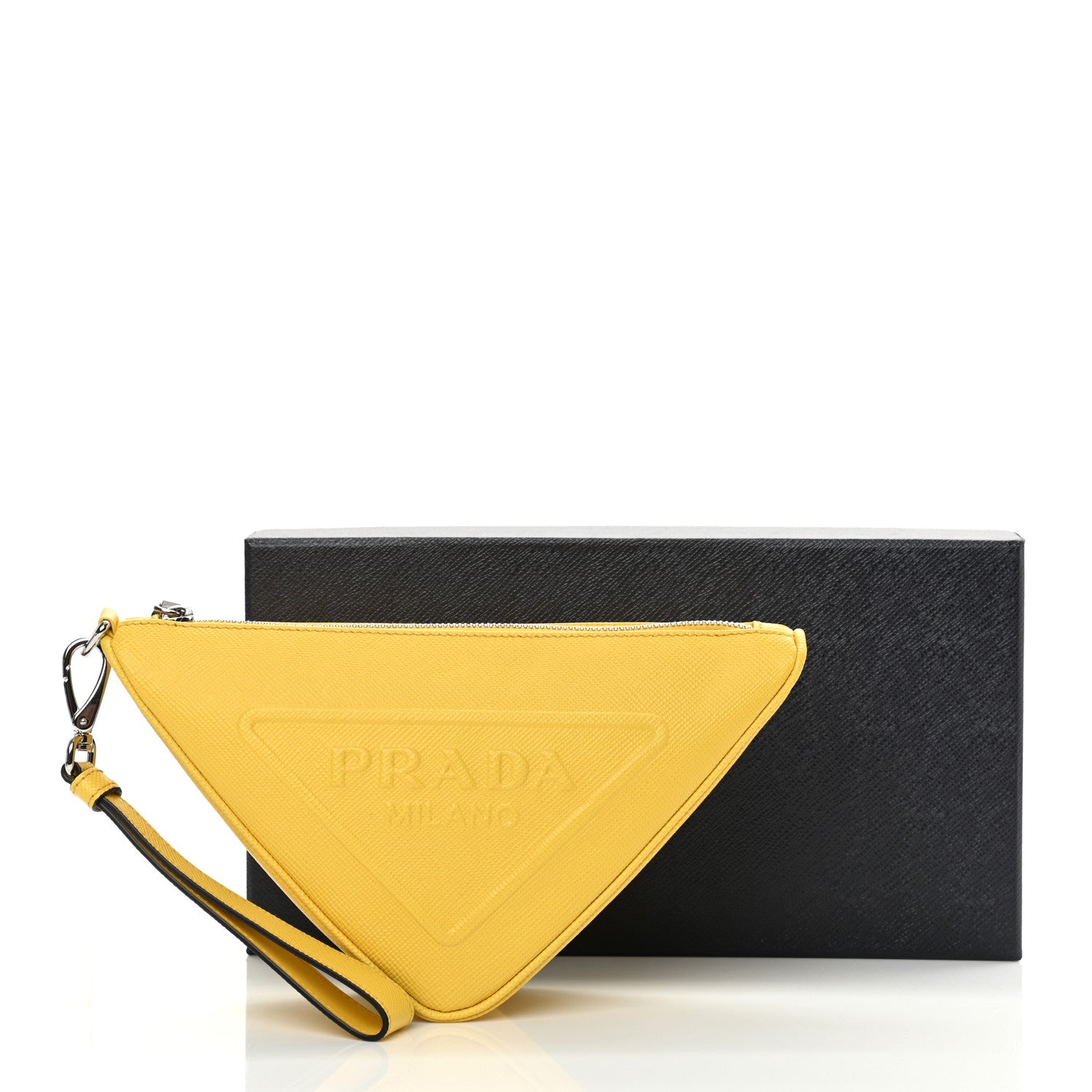 Prada Saffiano Cuir Triangle Wristlet Sole 10 of 10