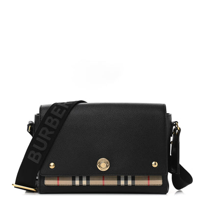 Burberry Grainy Calfskin Vintage Check Note Crossbody Bag Black 1 of 11