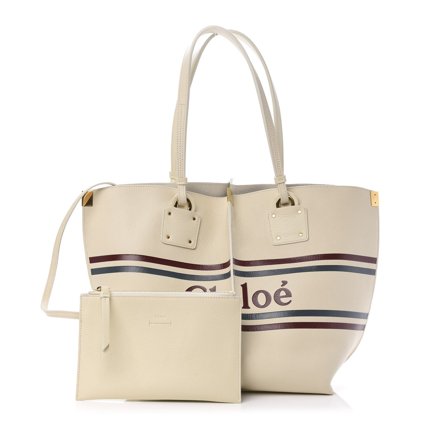 Chloe Smooth Calfskin Medium Vick Tote Off White 1 of 9
