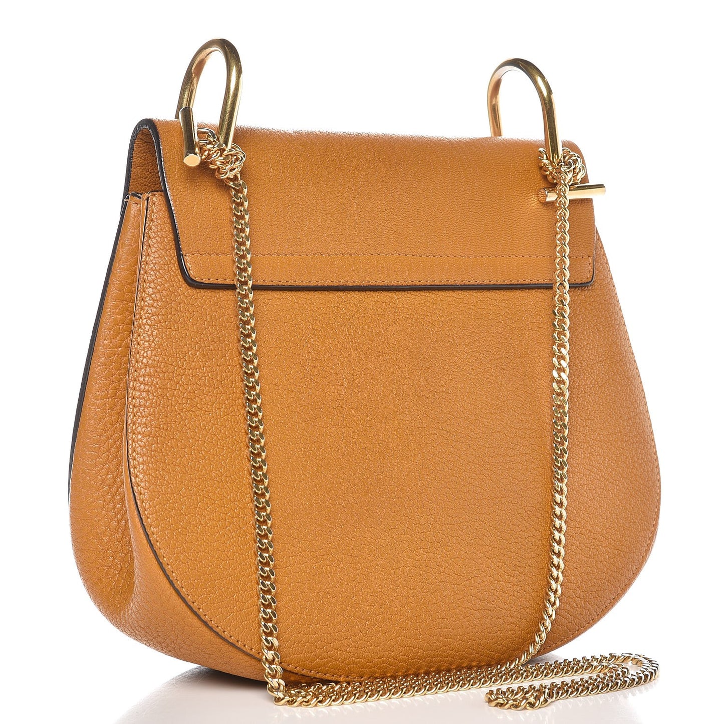 Grained Lambskin Medium Drew Shoulder Bag Mustard