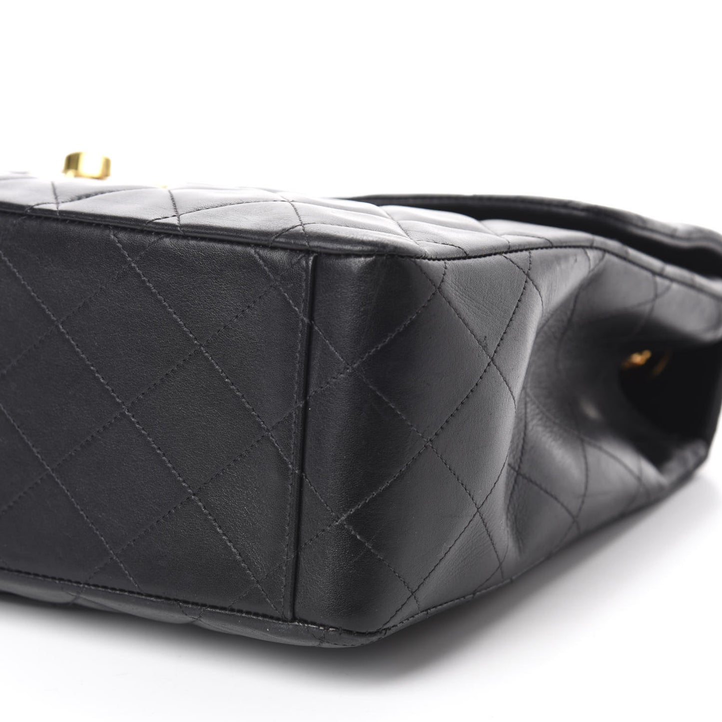 Lambskin Quilted XL Jumbo Single Flap Black
