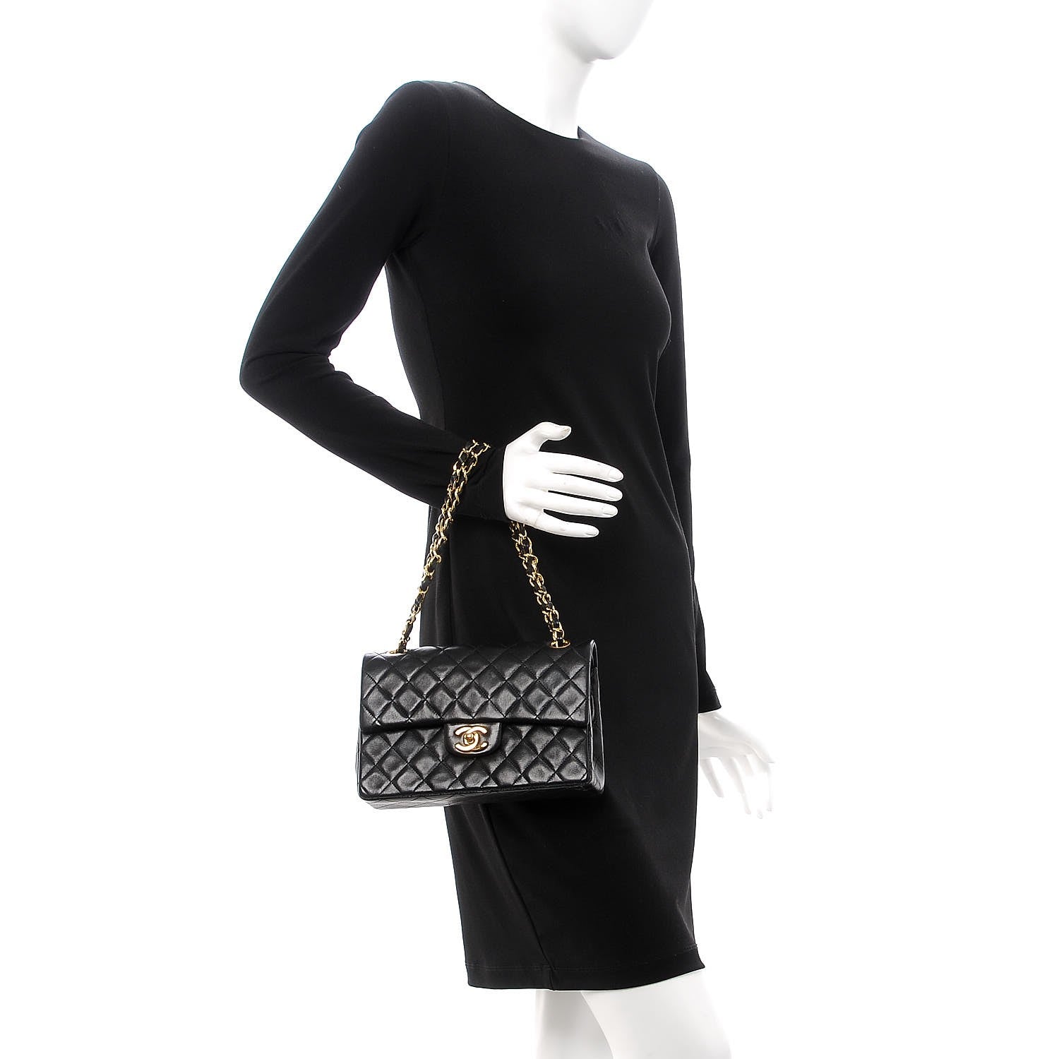 Chanel Lambskin Quilted Small Double Flap Black 3 of 13
