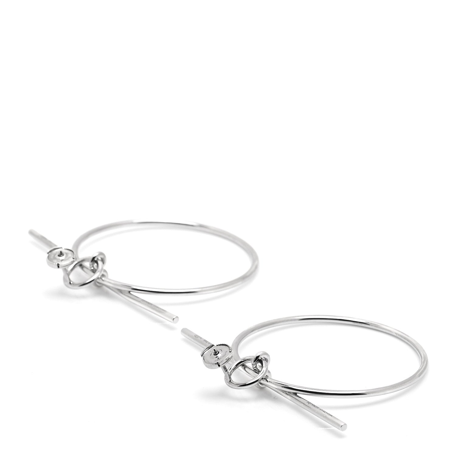 Hermes Sterling Silver MM Loop Earrings 3 of 4