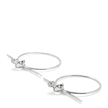 Hermes Sterling Silver MM Loop Earrings 3 of 4