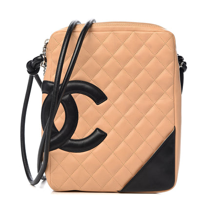 Chanel Calfskin Quilted Medium Cambon Messenger Beige Black 1 of 13