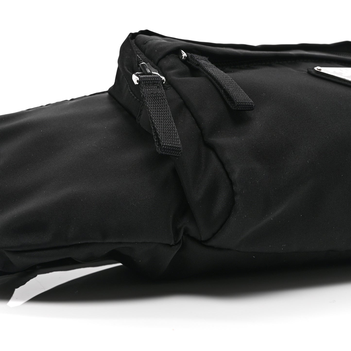 Tessuto Nylon Double Pocket Belt Bag Black