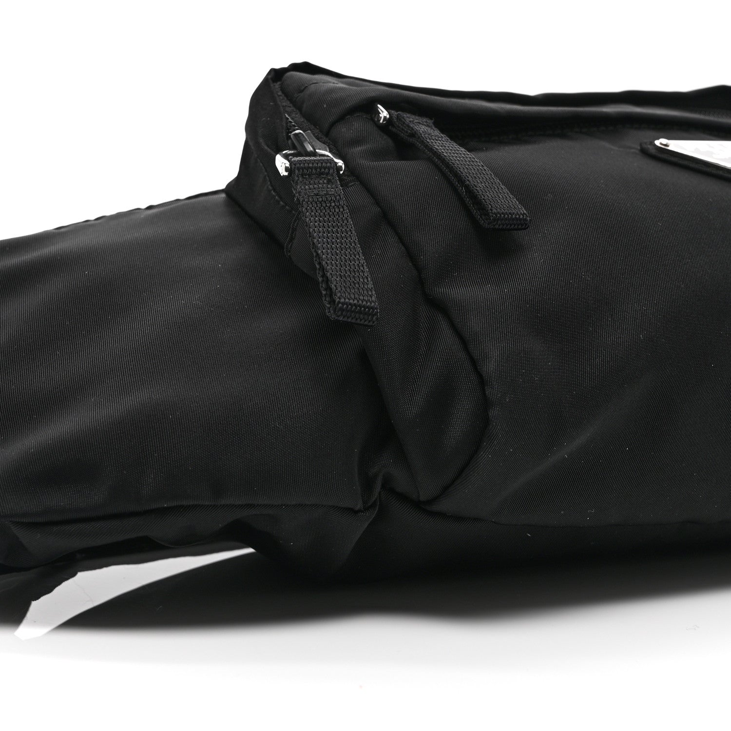 Prada Tessuto Nylon Double Pocket Belt Bag Black 8 of 9