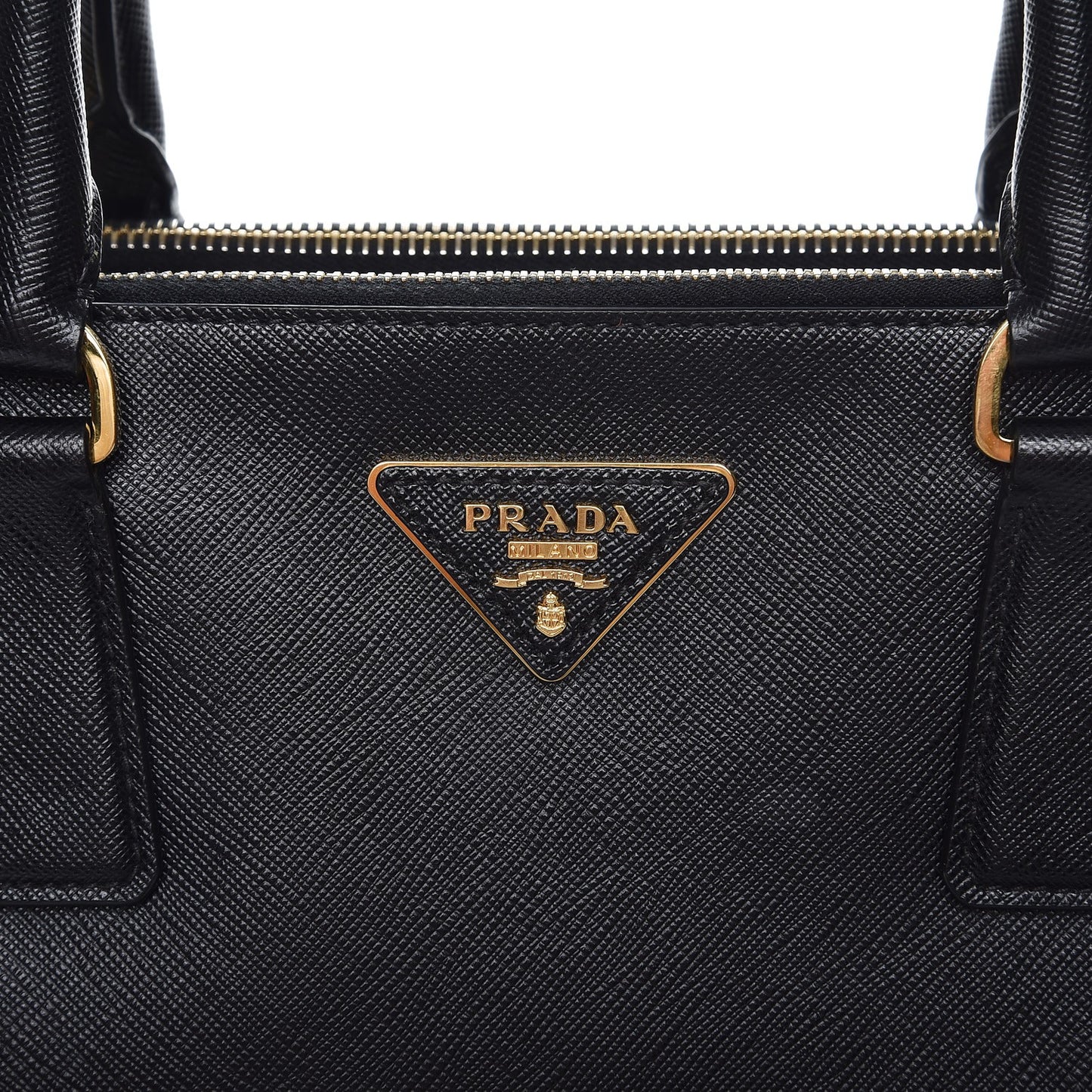 Saffiano Medium Galleria Double Zip Tote Black