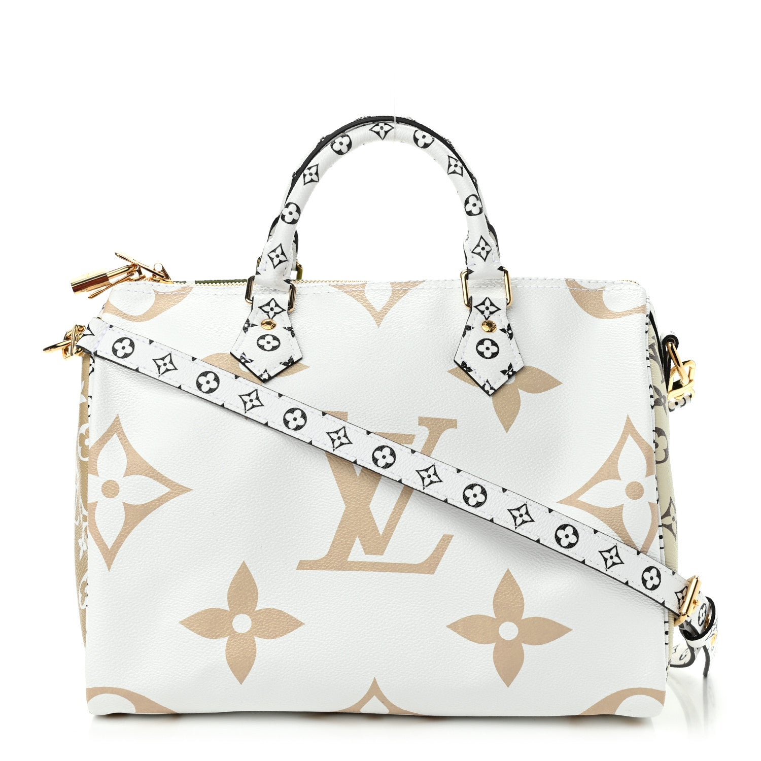 Louis Vuitton Monogram Giant Speedy Bandouliere 30 Kaki Beige 1 of 9