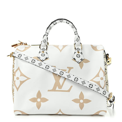 Louis Vuitton Monogram Giant Speedy Bandouliere 30 Kaki Beige 1 of 9