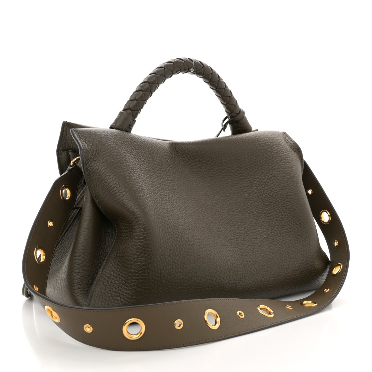 Heavy Grain Iris Tote Olive Green
