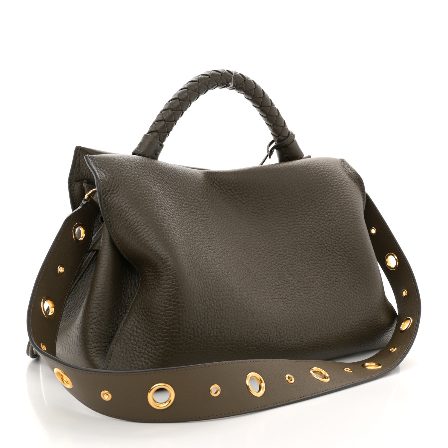 Mulberry Heavy Grain Iris Tote Olive Green 2 of 11