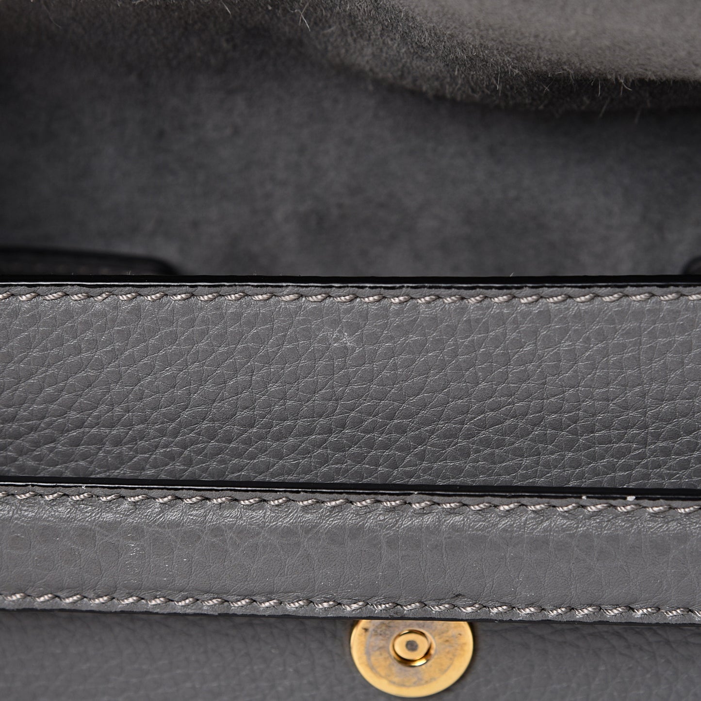 Grained Calfskin Small My Rockstud Frame Bag Gray