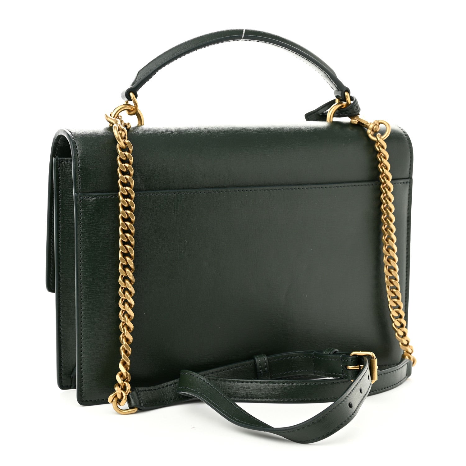 Saint Laurent Calfskin Medium Monogram Sunset Dark Green 3 of 10