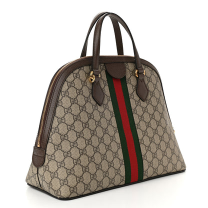 Gucci GG Supreme Monogram Web Medium Ophidia Top Handle Dome Bag Brown 2 of 9