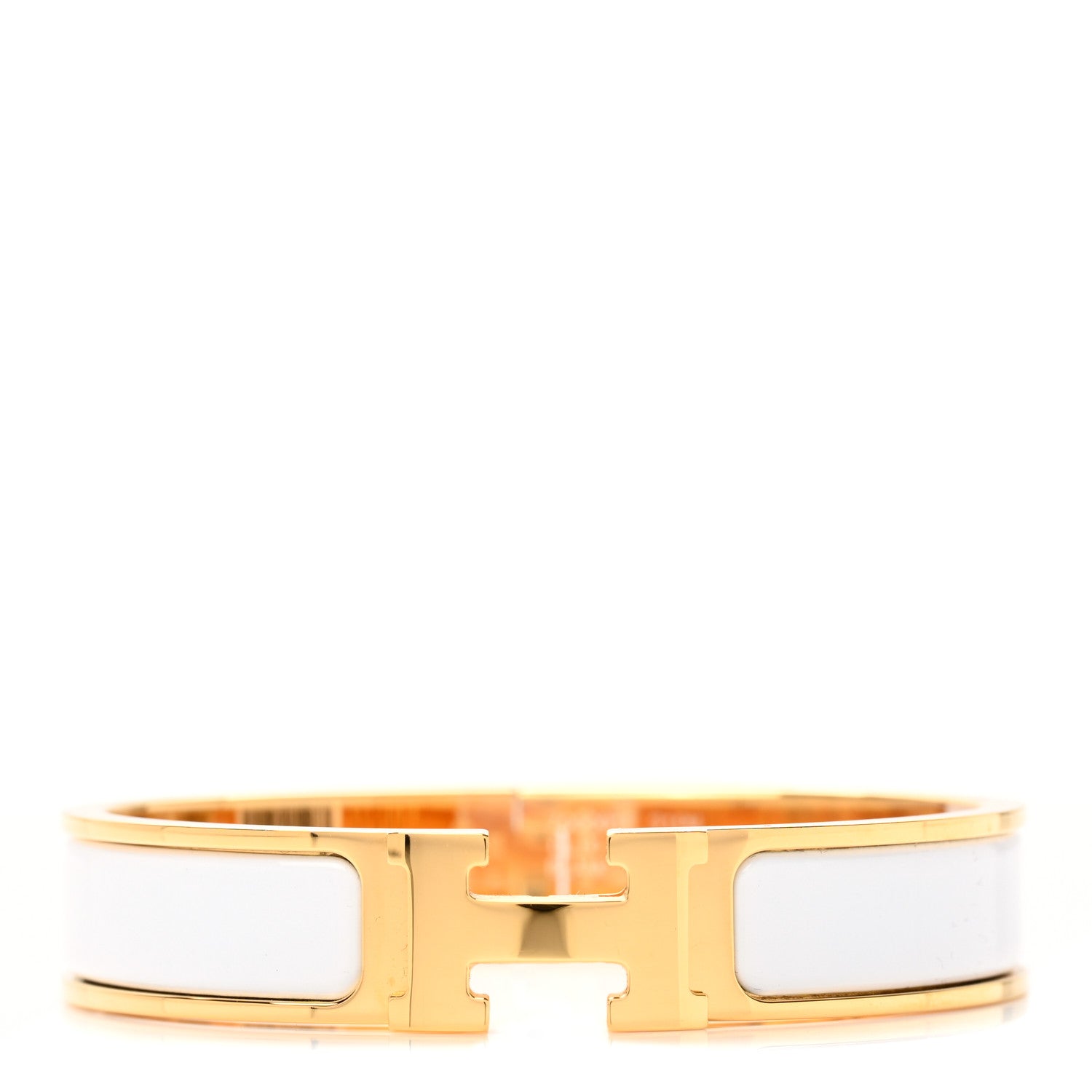 Hermes Enamel Narrow Clic Clac H Bracelet PM White 1 of 5