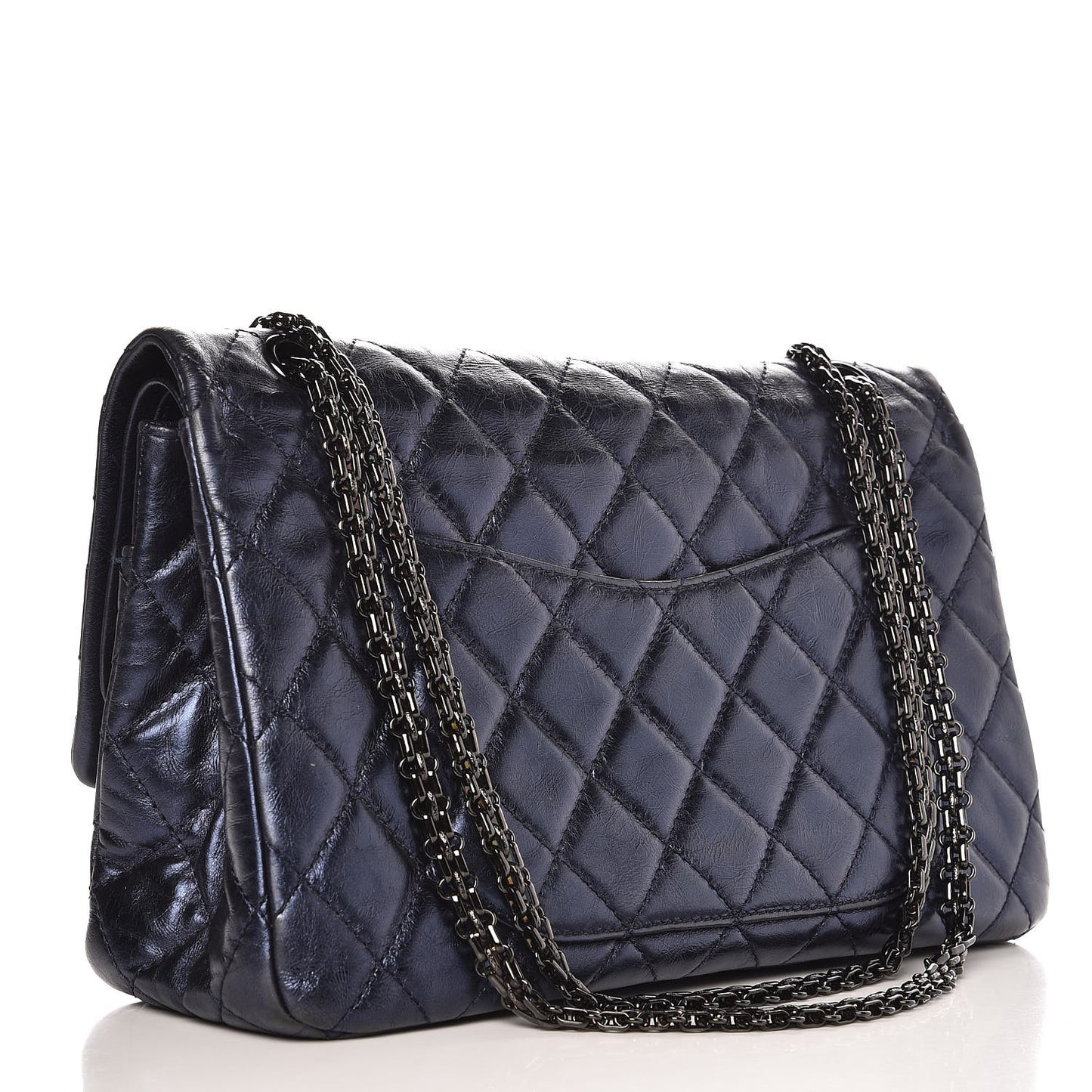 Metallic Aged Calfskin 2.55 Reissue Flap 227 Blue