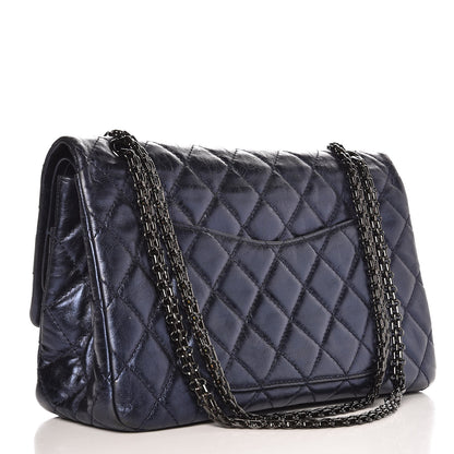 Chanel Metallic Aged Calfskin 2.55 Reissue Flap 227 Blue 3 of 14