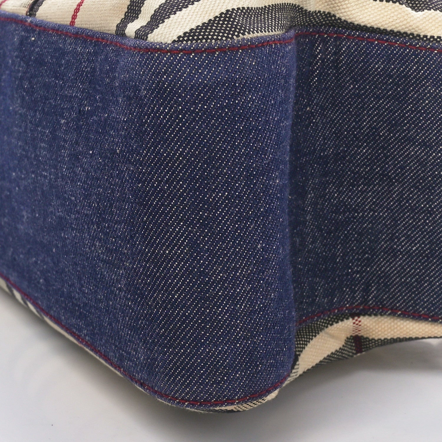 Burberry Denim Vintage Check Top Handle Patch Tote Red 9 of 9