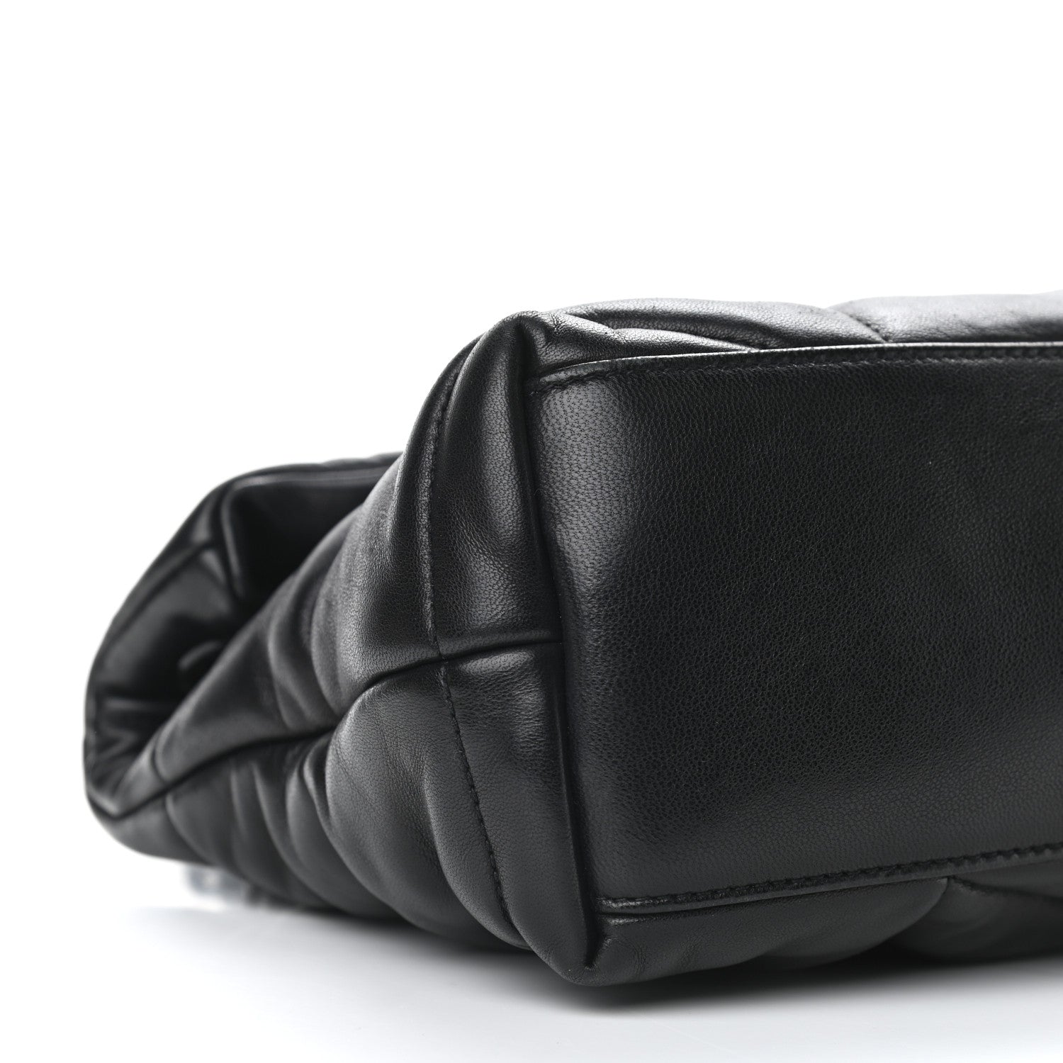 Saint Laurent Lambskin Quilted Small Loulou Puffer Monogram Chain Satchel Black 9 of 10