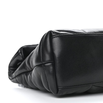 Saint Laurent Lambskin Quilted Small Loulou Puffer Monogram Chain Satchel Black 9 of 10
