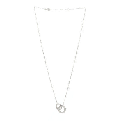 Cartier 18K White Gold Diamond Interlocking LOVE Paved Necklace 2 of 9