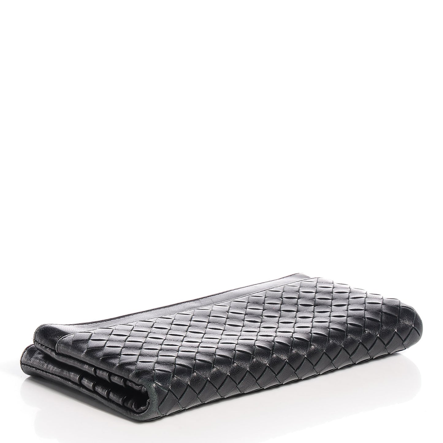 Nappa Intrecciato Double Zip Clutch Wallet Nero Black