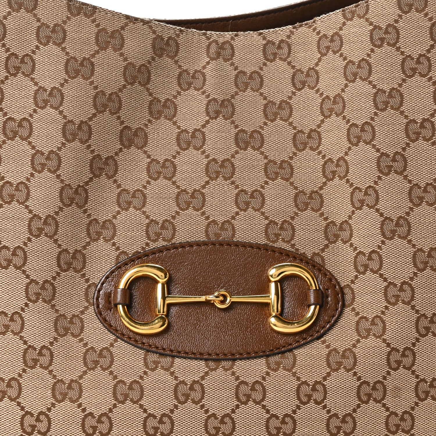 Gucci Monogram New Sakai Calfskin Lux Horsebit 1955 Tote Bag Beige Ebony Brown Sugar 8 of 10