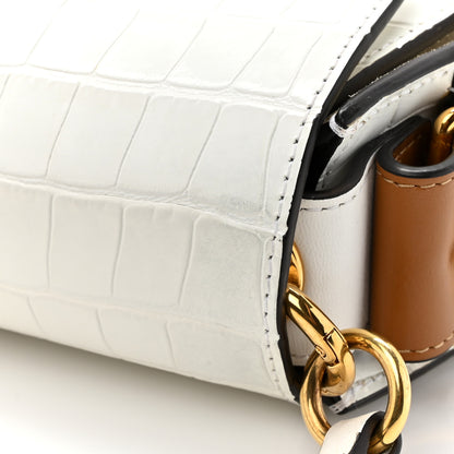 Chloe Calfskin Crocodile Embossed Small Tess Bag Brilliant White 12 of 15