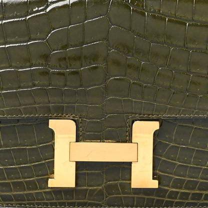Hermes Shiny Niloticus Crocodile Constance 18 Vert Veronese 9 of 13