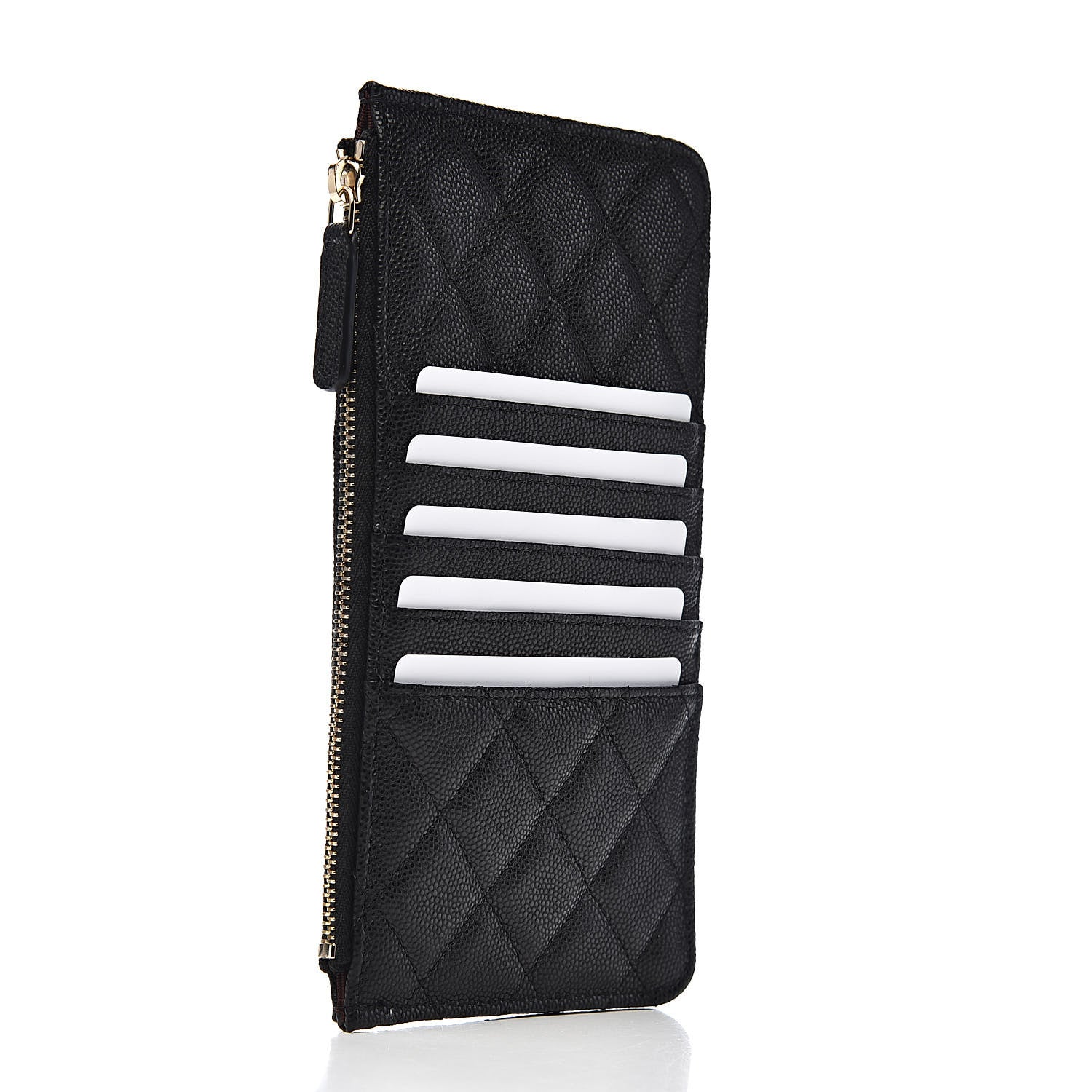 Chanel Caviar Quilted Classic Flat Wallet Pouch Black 3 of 8