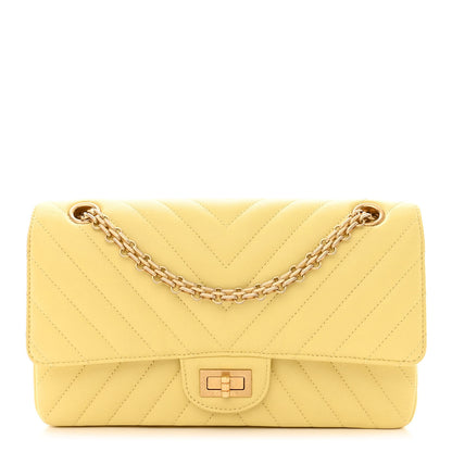 Chanel Sheepskin Chevron Quilted 2.55 Reissue 225 Flap Yellow 1 of 11