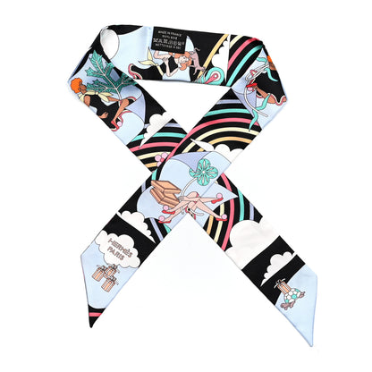 Hermes Silk Carres Volants Twilly Black Ciel Multicolor 1 of 4