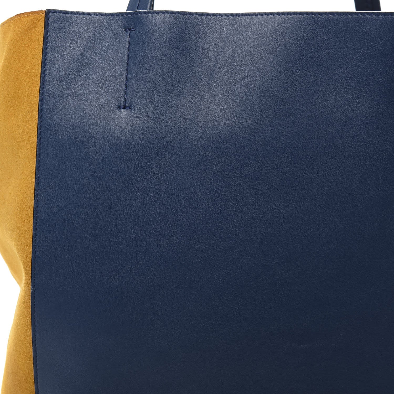 Celine Calfskin Suede Medium Phantom Luggage Cabas Yellow Blue 13 of 15